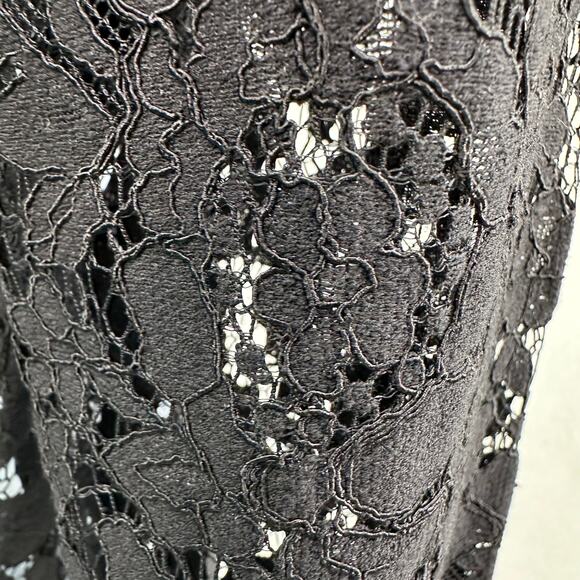 Apt 9 Jacket Black Lace Floral Womens L Open Front Sheer Long Sleeve Evening NWT - Picture 8 of 9